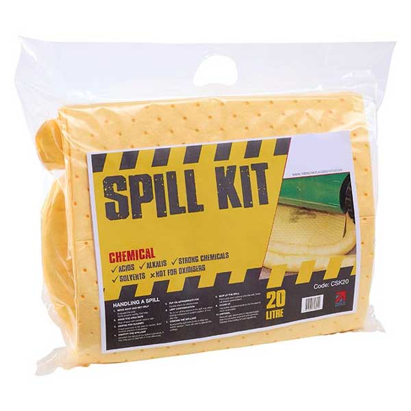 20 Litre Chemical Bag Spill Kit with Socks & Pads