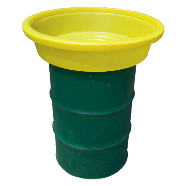 Yellow Polyethylene Drum Funnel with High Sides Reliable Spill Prevention